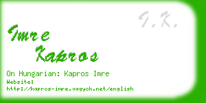 imre kapros business card